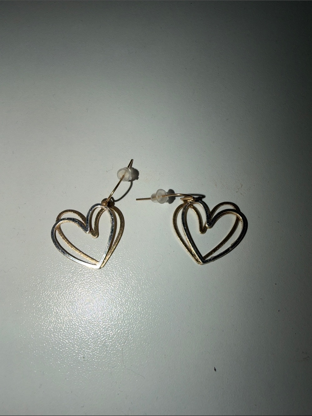 Gold Double-Heart Drop Earrings - Women Jewelry
